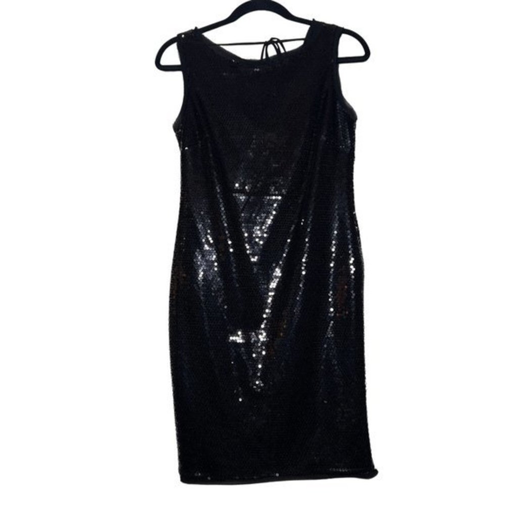 Cynthia Rowley Tie-Back Black‎ Sequin Dress